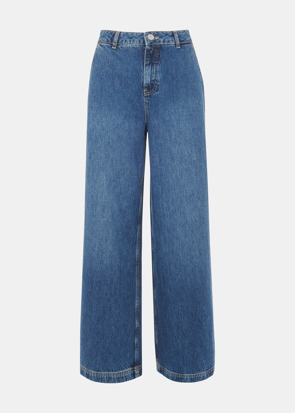 Whistles Wide Leg High Waist Jeans Blue | US-42167JDZU