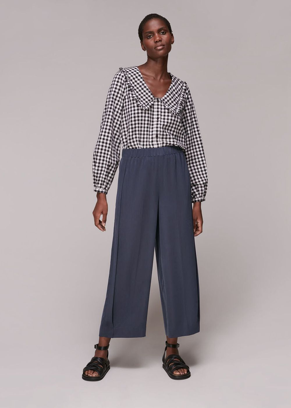 Whistles Wide Leg Pants Navy | US-92864RPXU