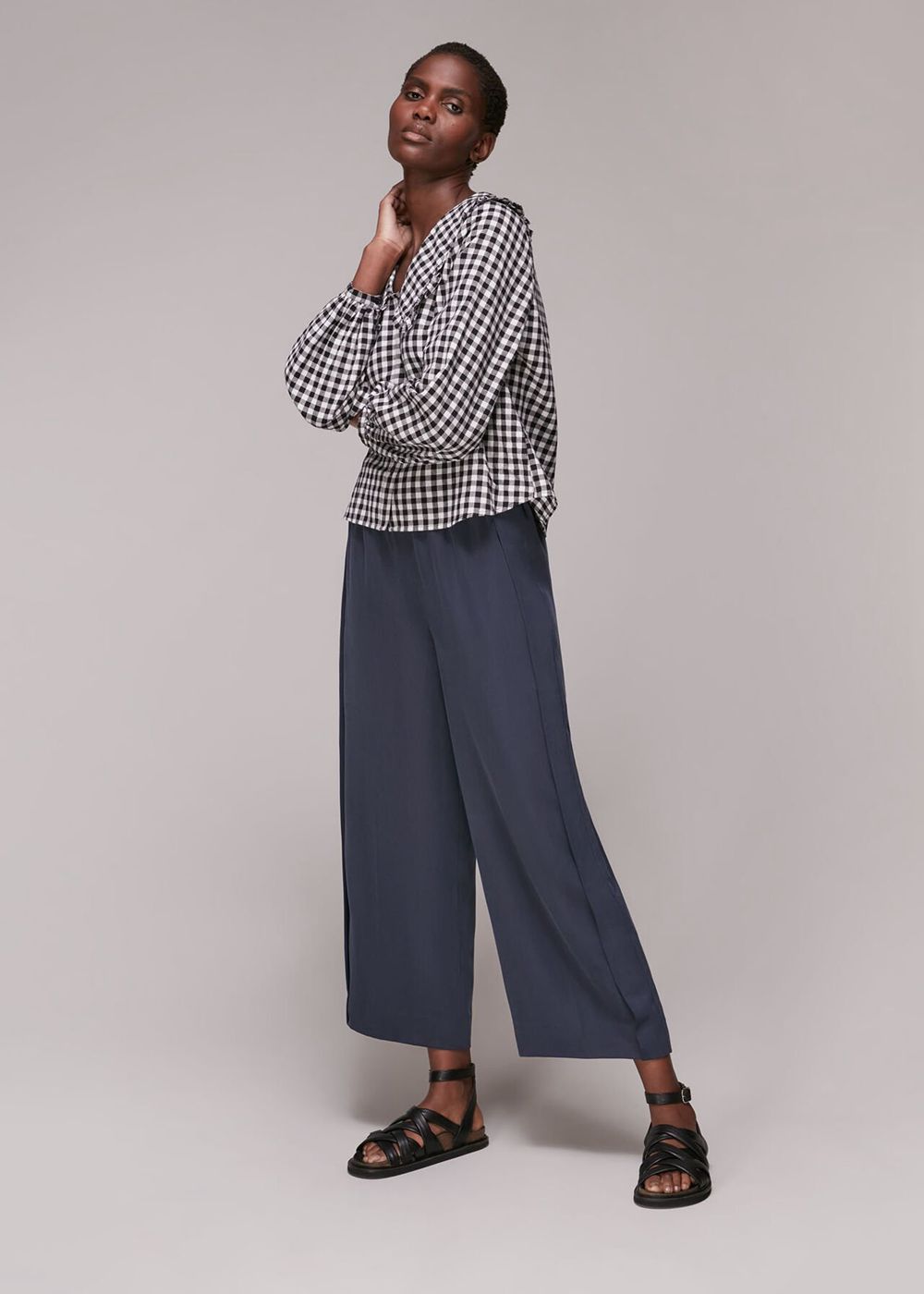 Whistles Wide Leg Pants Navy | US-92864RPXU