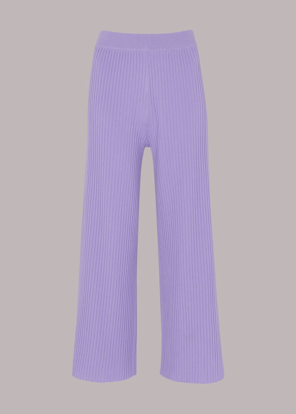 Whistles Wide Leg Rib Knit Pants Purple | US-54276YKEH