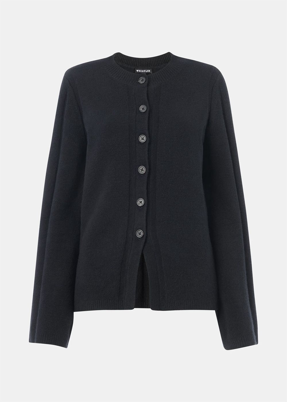 Whistles Wide Sleeve Detail Cardigan Black | US-18965ZCAP