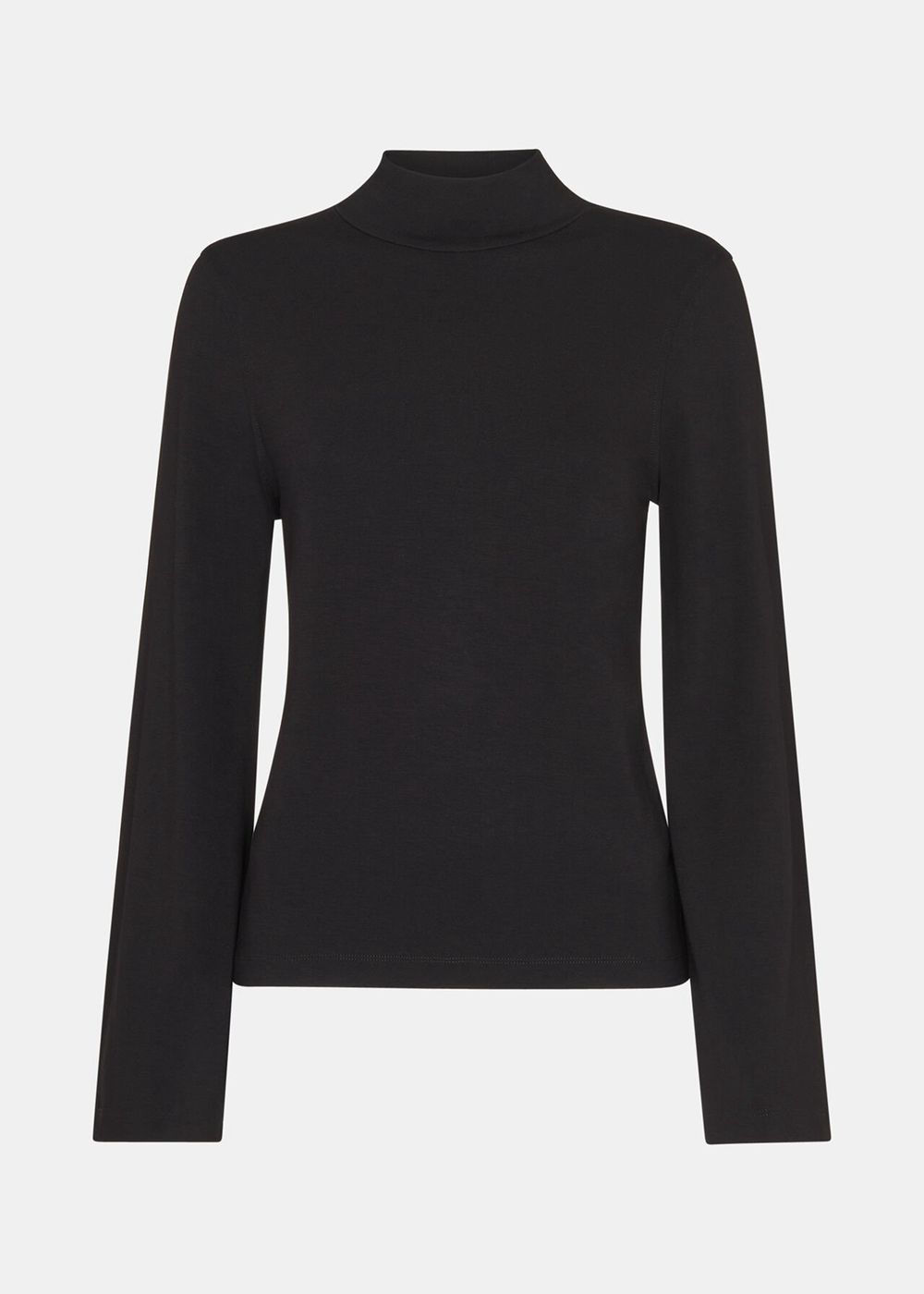 Whistles Wide Sleeve High Neck Top Black | US-98231RGBE