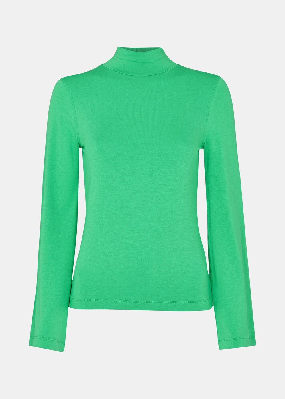 Whistles Wide Sleeve High Neck Top Green | US-85217GUNI