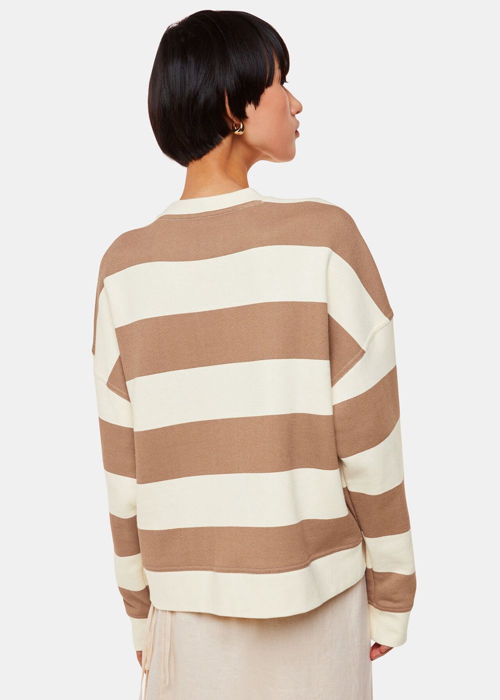 Whistles Wide Stripe Sweatshirt White / Multicolor | US-21647LJRG