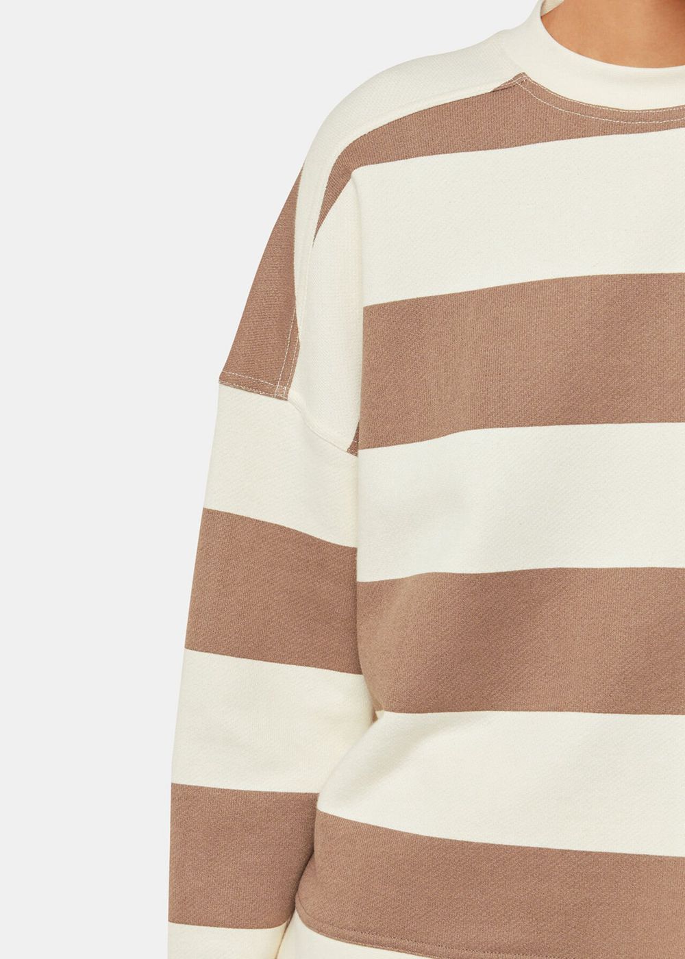 Whistles Wide Stripe Sweatshirt White / Multicolor | US-21647LJRG