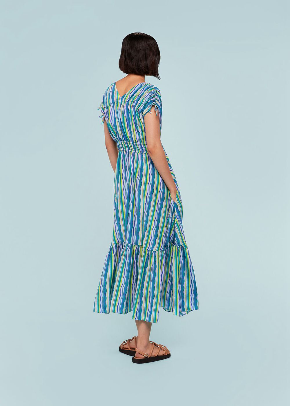 Whistles Wiggle Stripe Silk Dress Multicolor | US-50871OLBY