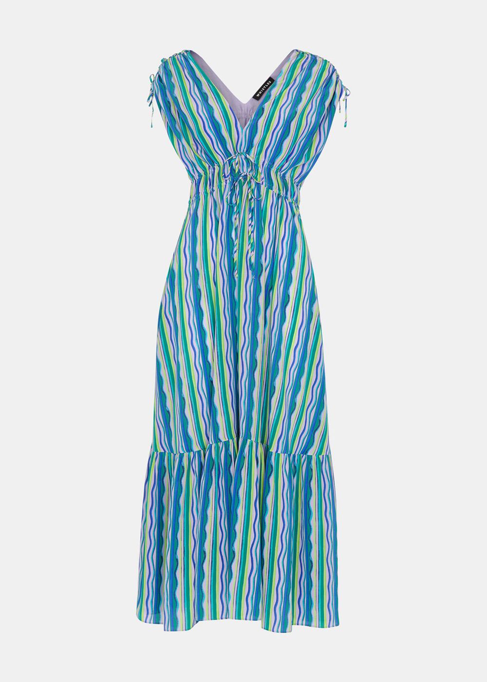 Whistles Wiggle Stripe Silk Dress Multicolor | US-50871OLBY