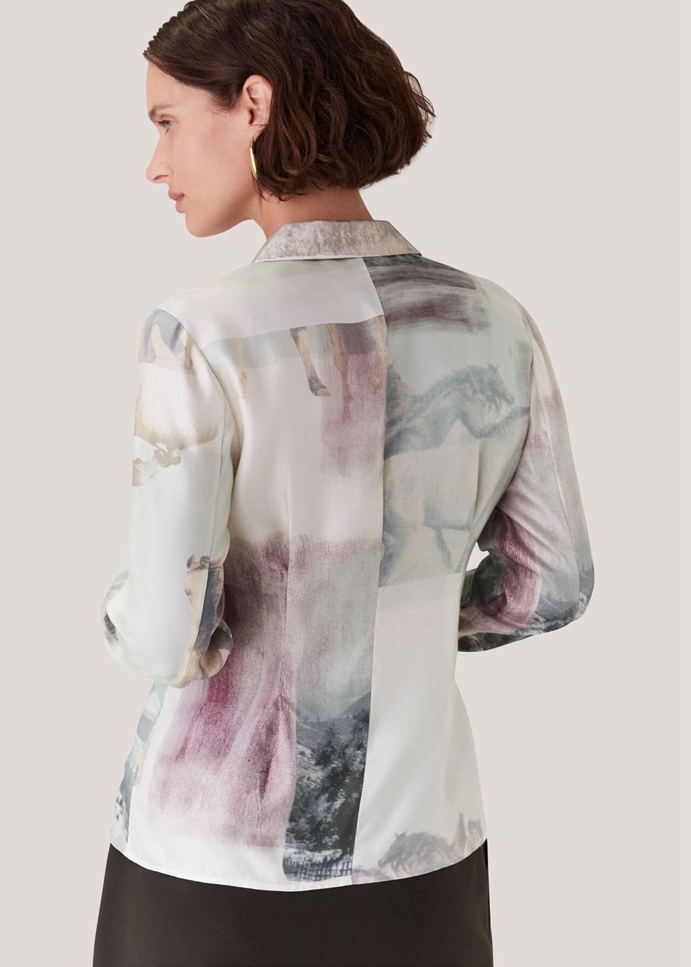 Whistles Wild Horse Print Silk Shirts White / Multicolor | US-03154RJKU