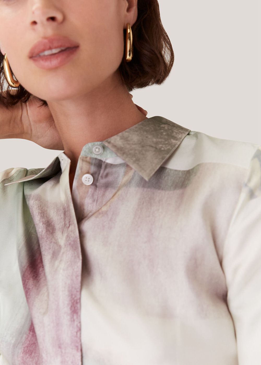 Whistles Wild Horse Print Silk Shirts White / Multicolor | US-03154RJKU