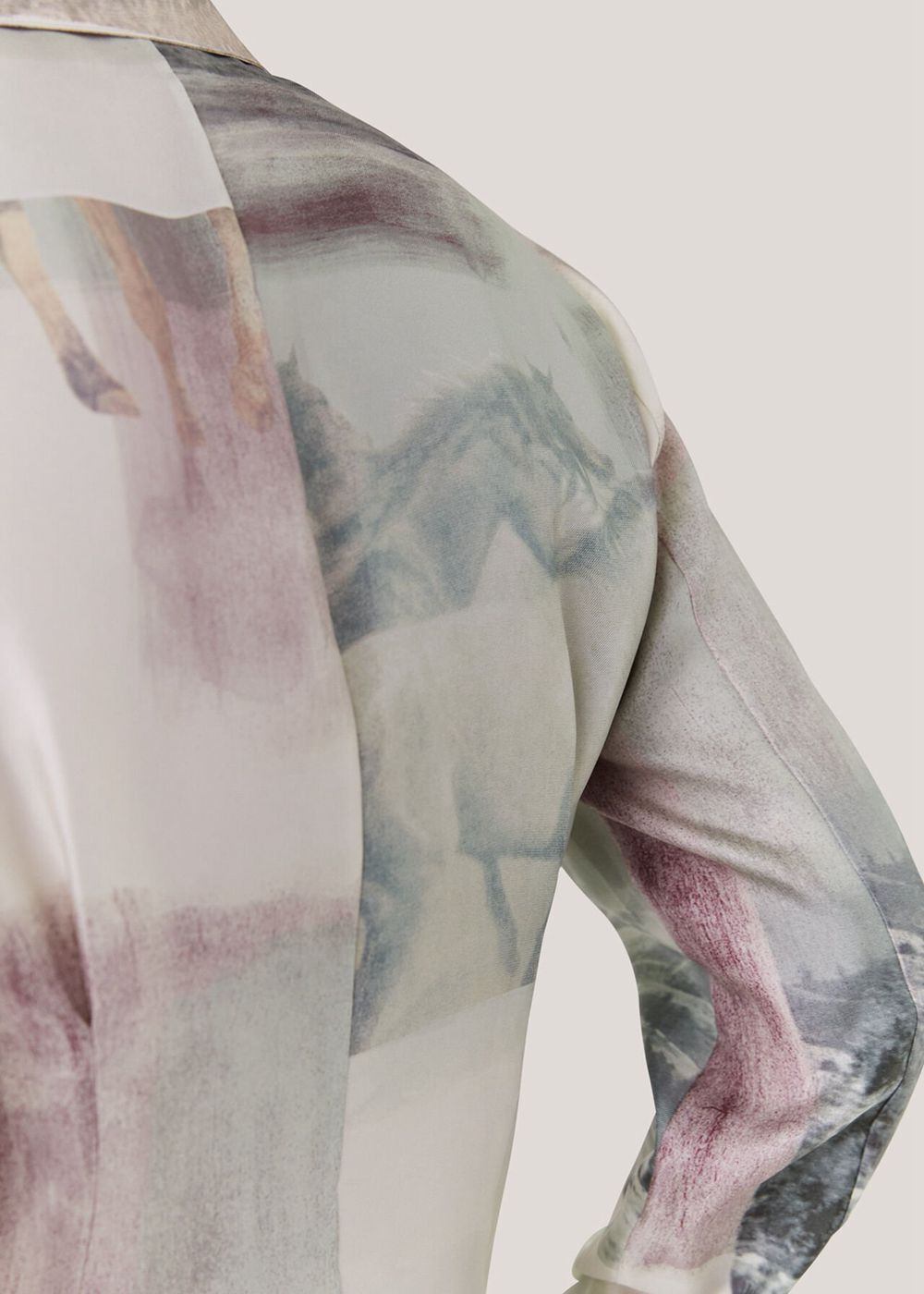 Whistles Wild Horse Print Silk Shirts White / Multicolor | US-03154RJKU