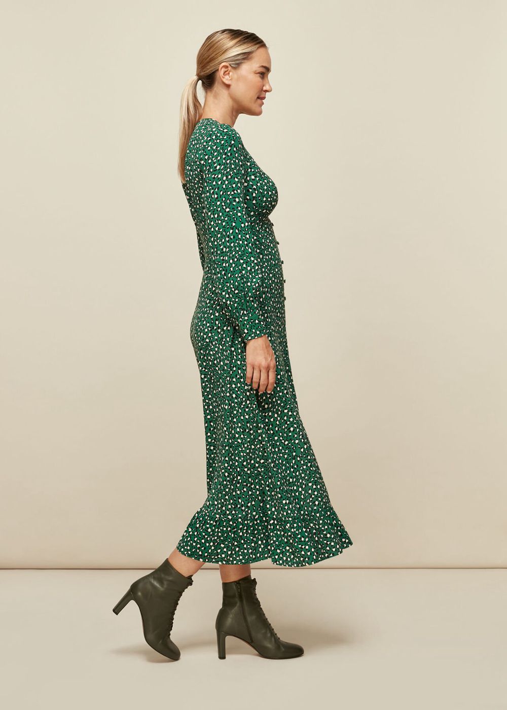 Whistles Wild Leopard Print Midi Dress Multicolor | US-15693ZOGP