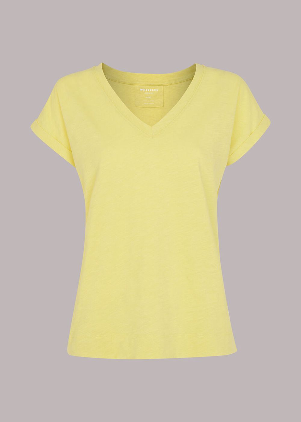 Whistles Willa V Neck Cap Sleeve T-Shirt Yellow | US-62451DTIY