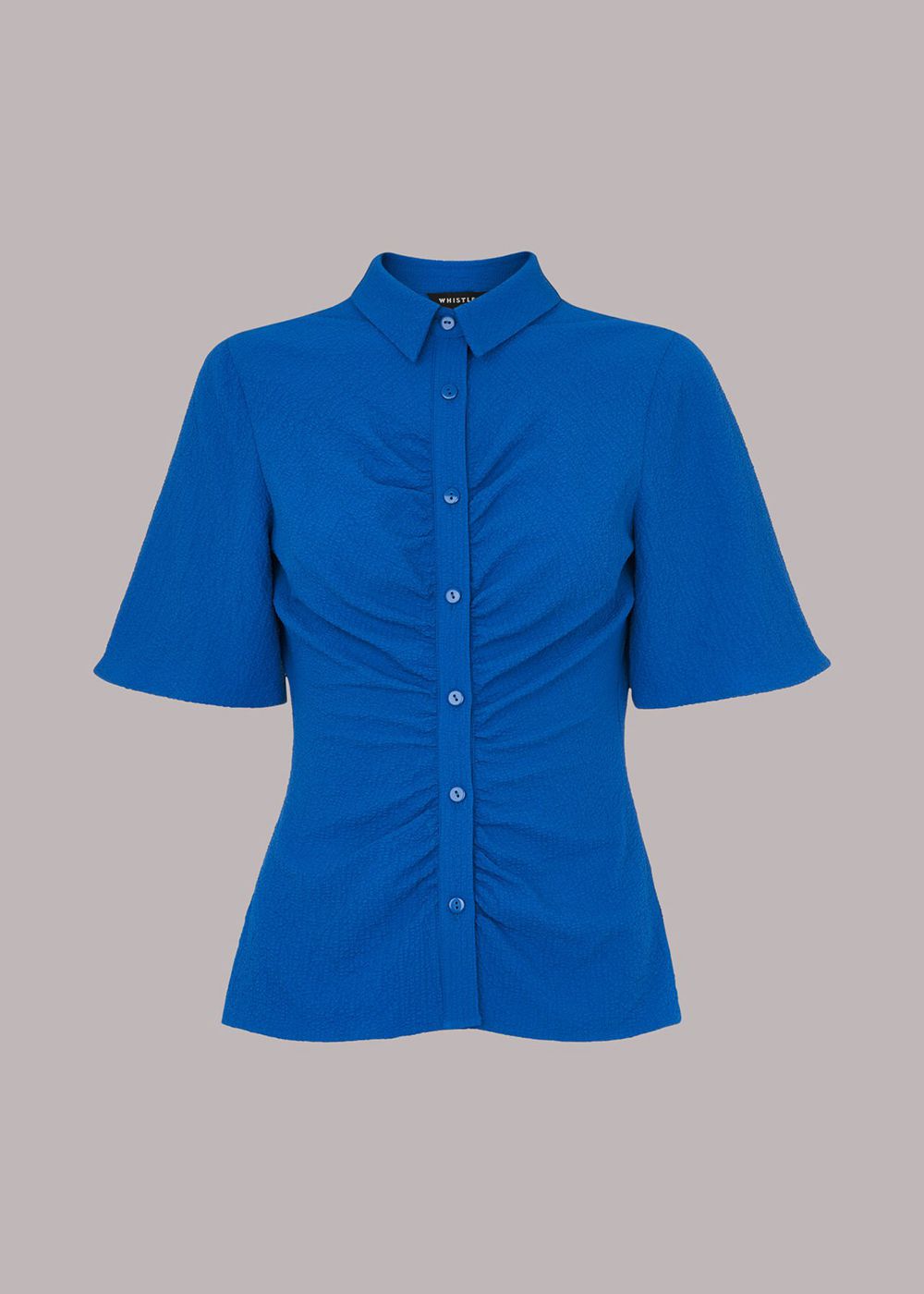 Whistles Willow Ruched Detail Top Blue | US-98526LXYS