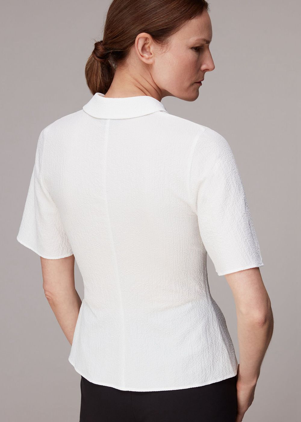 Whistles Willow Ruched Detail Top White | US-79863CKXV