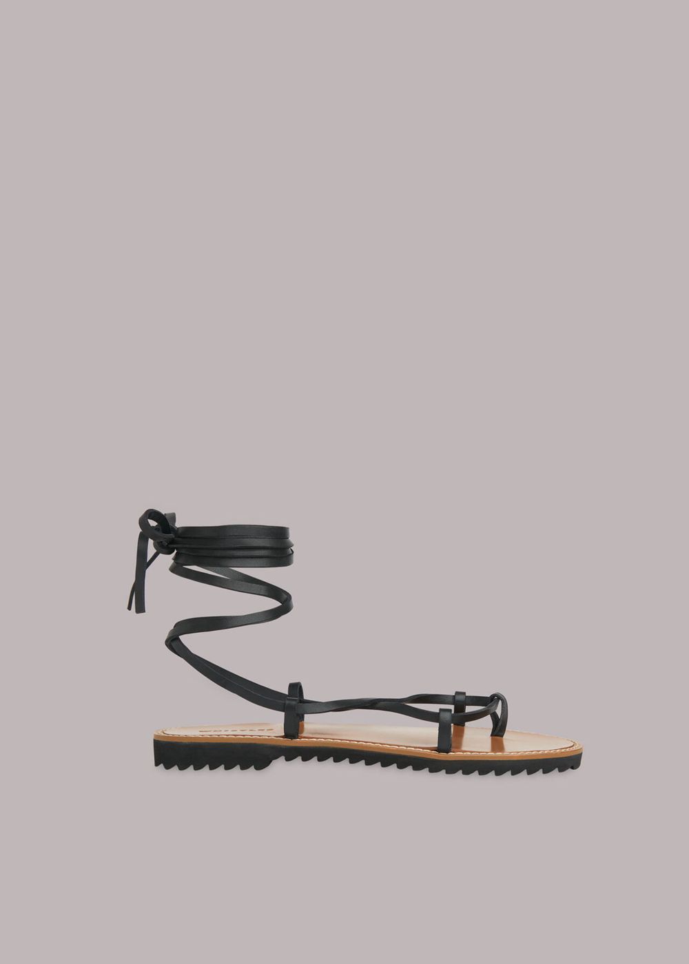 Whistles Willow Strappy Tie Sandals Black | US-81032KRFJ