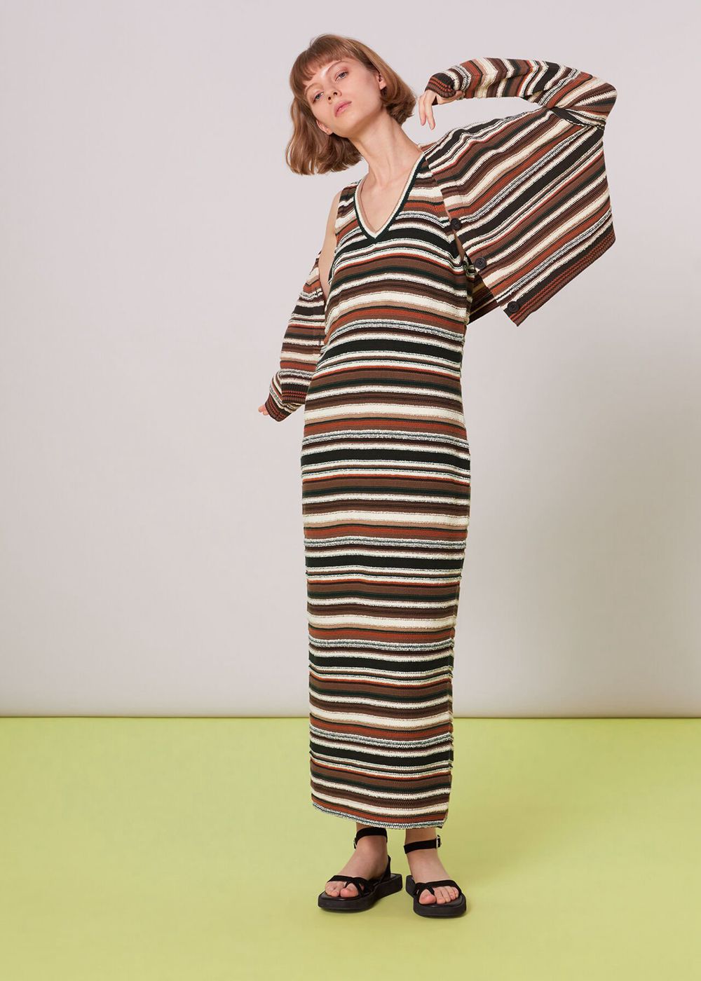 Whistles Willow Striped Knitted Dress Multicolor | US-25983JLVC