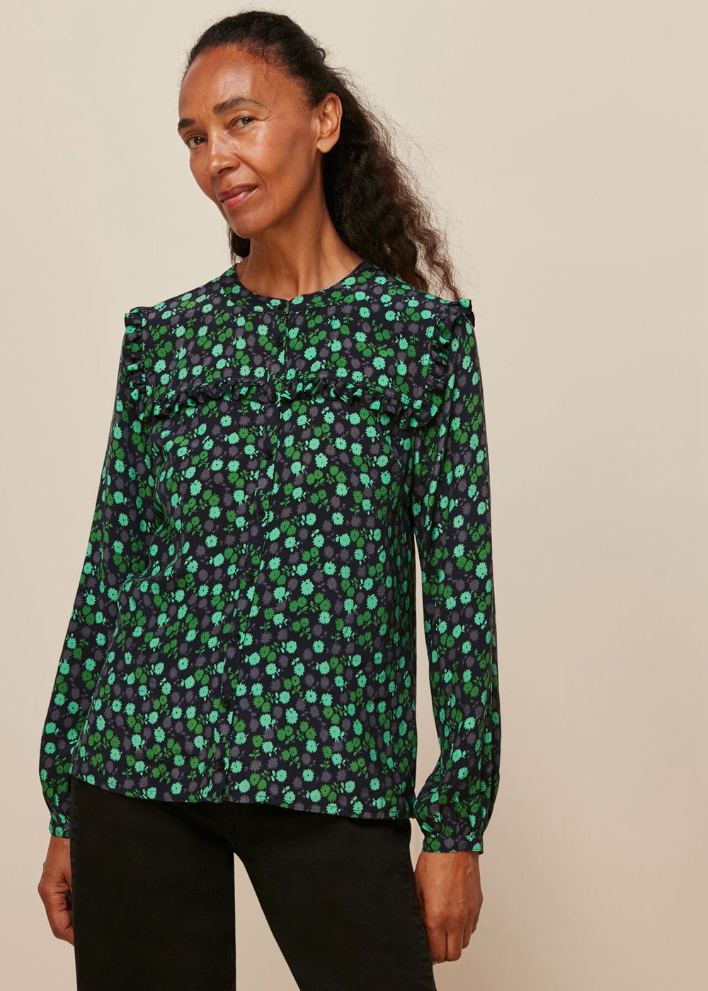 Whistles Winter Ditsy Printed Top Green / Multicolor | US-63814EPCB