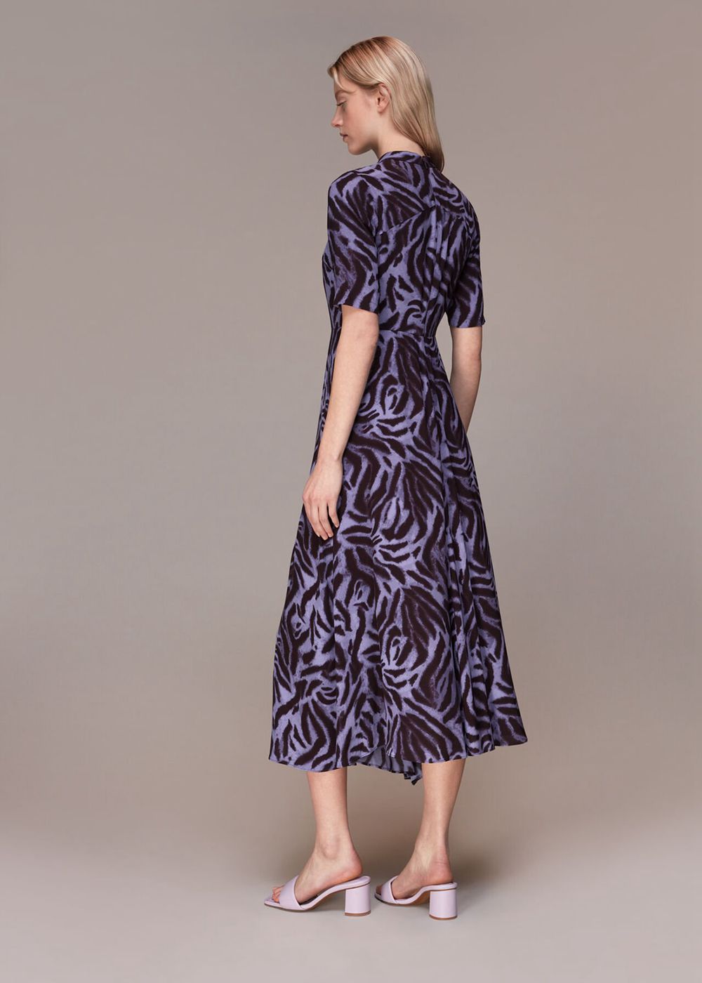 Whistles Woodland Tiger Midi Dress Purple / Multicolor | US-27694AQFL