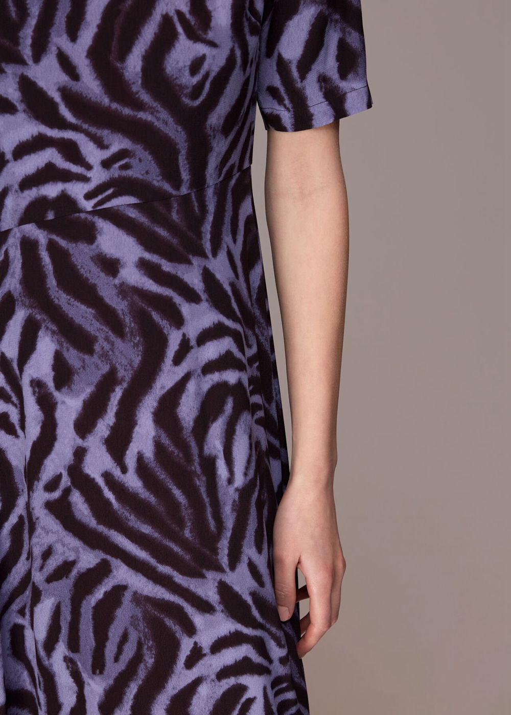 Whistles Woodland Tiger Midi Dress Purple / Multicolor | US-27694AQFL