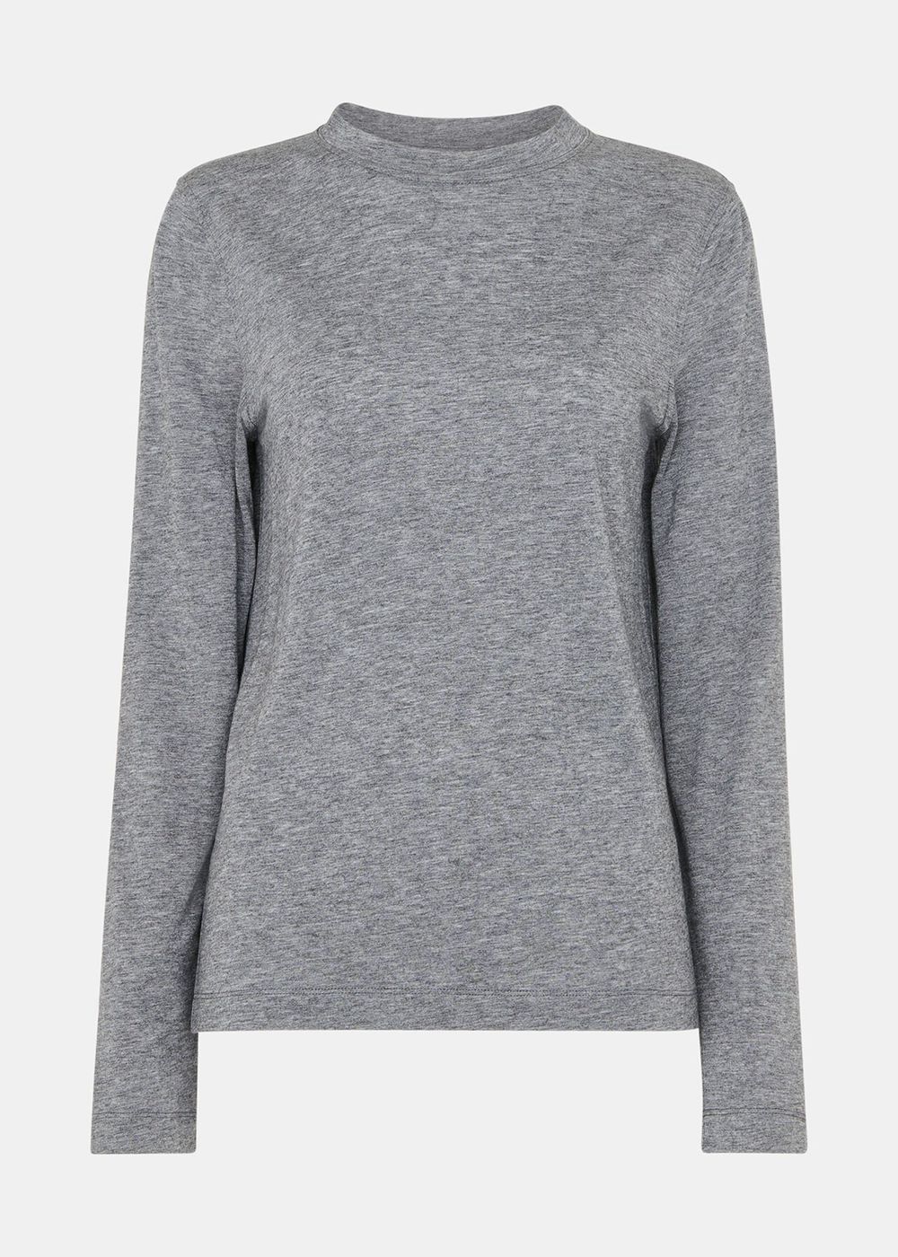 Whistles Wool Blend Crew Neck Top Grey | US-27953XTQS