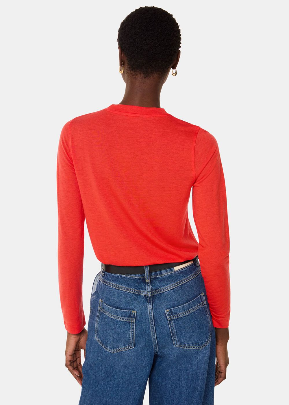 Whistles Wool Blend Crew Neck Top Red | US-91546VHUT