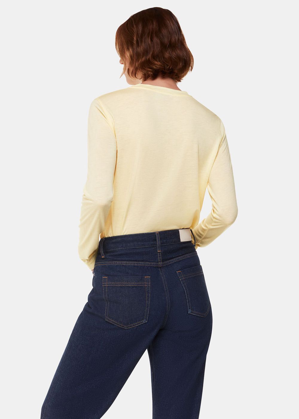 Whistles Wool Blend Crew Neck Top Yellow | US-16745INRL