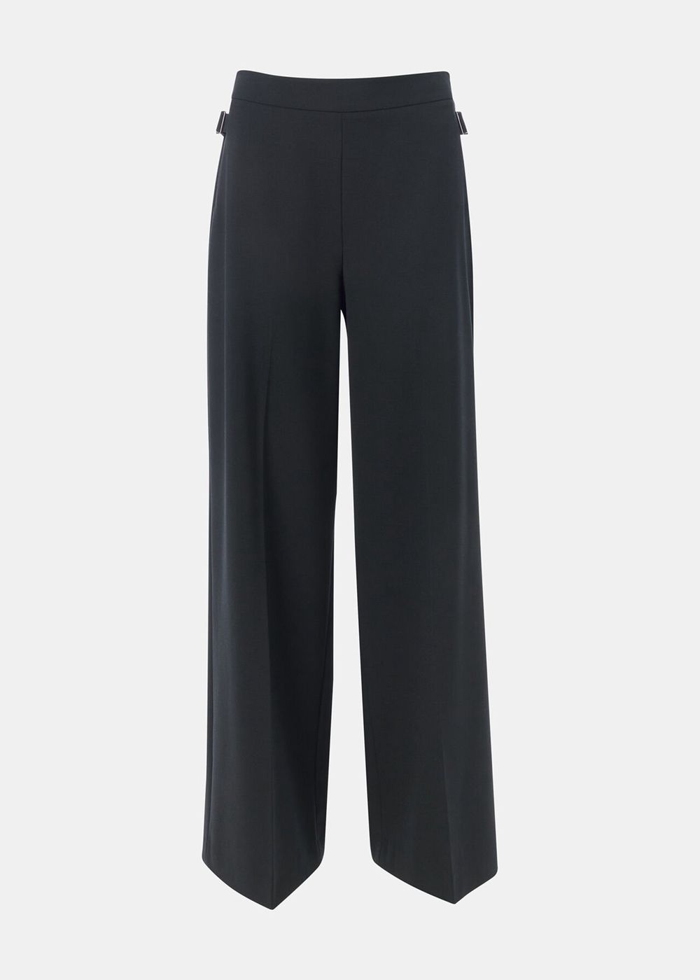 Whistles Wool Blend Tab Detail Pants Black | US-10794CISL