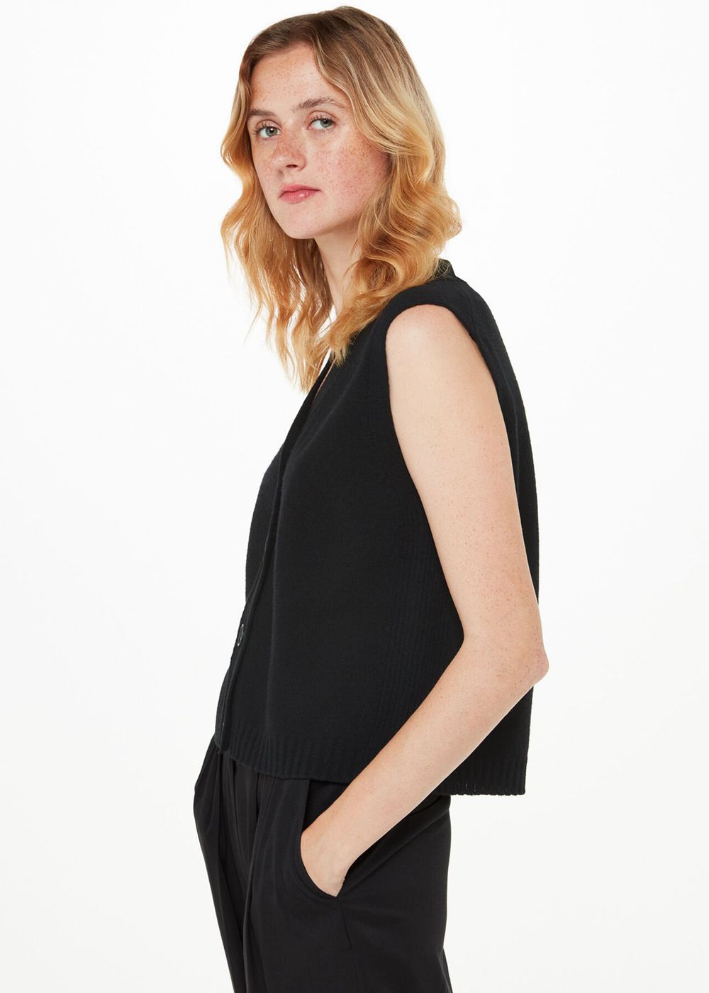 Whistles Wool Button Through Knitwear Black | US-85942USOL