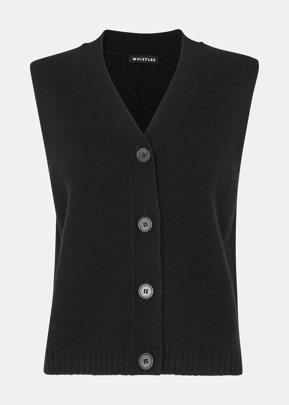 Whistles Wool Button Through Knitwear Black | US-85942USOL