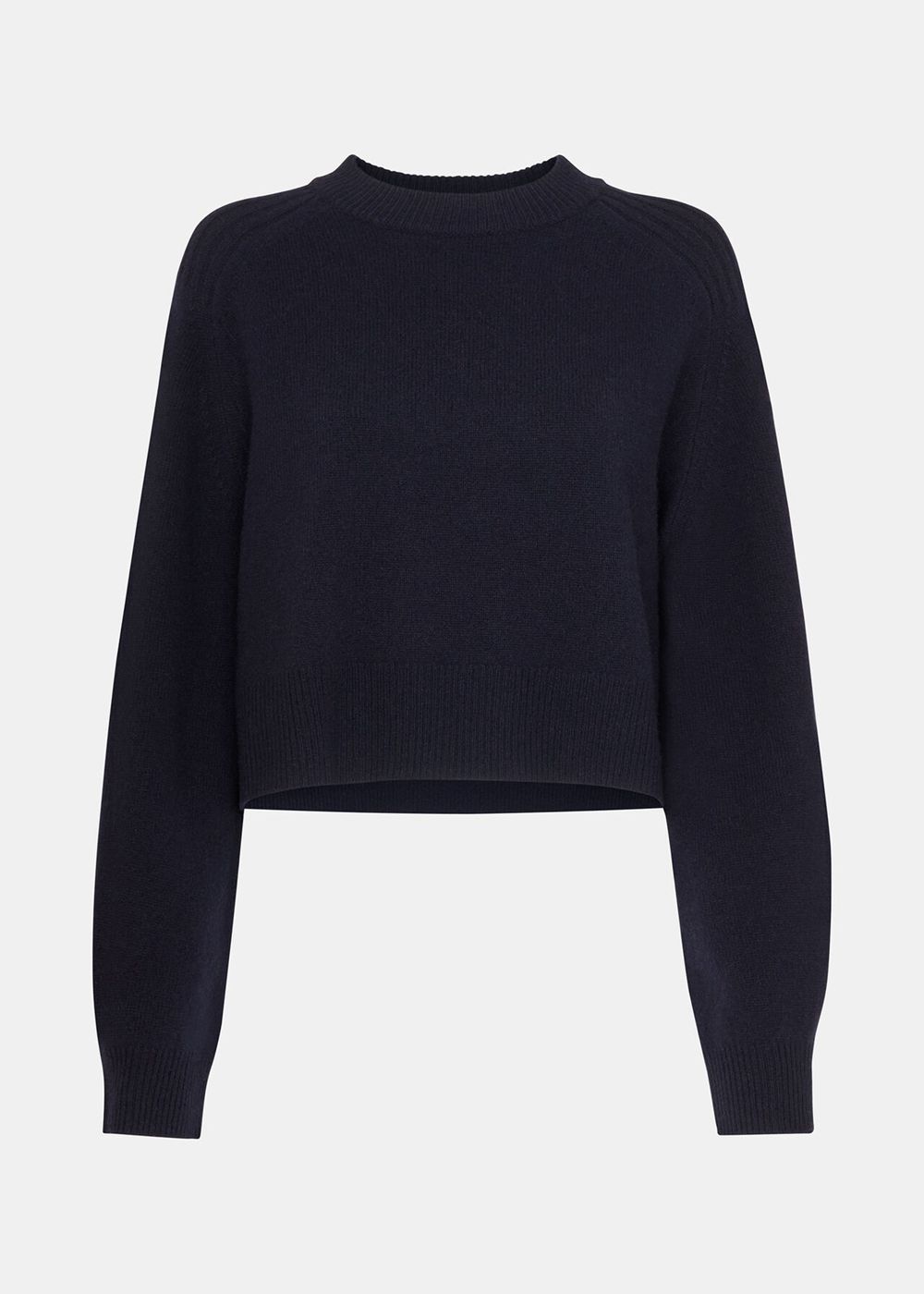 Whistles Wool Crop Relaxed Knitwear Navy | US-87426PUYD