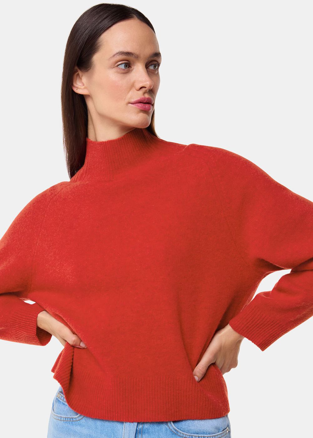 Whistles Wool Funnel Neck Knitwear Red | US-20596SNGO