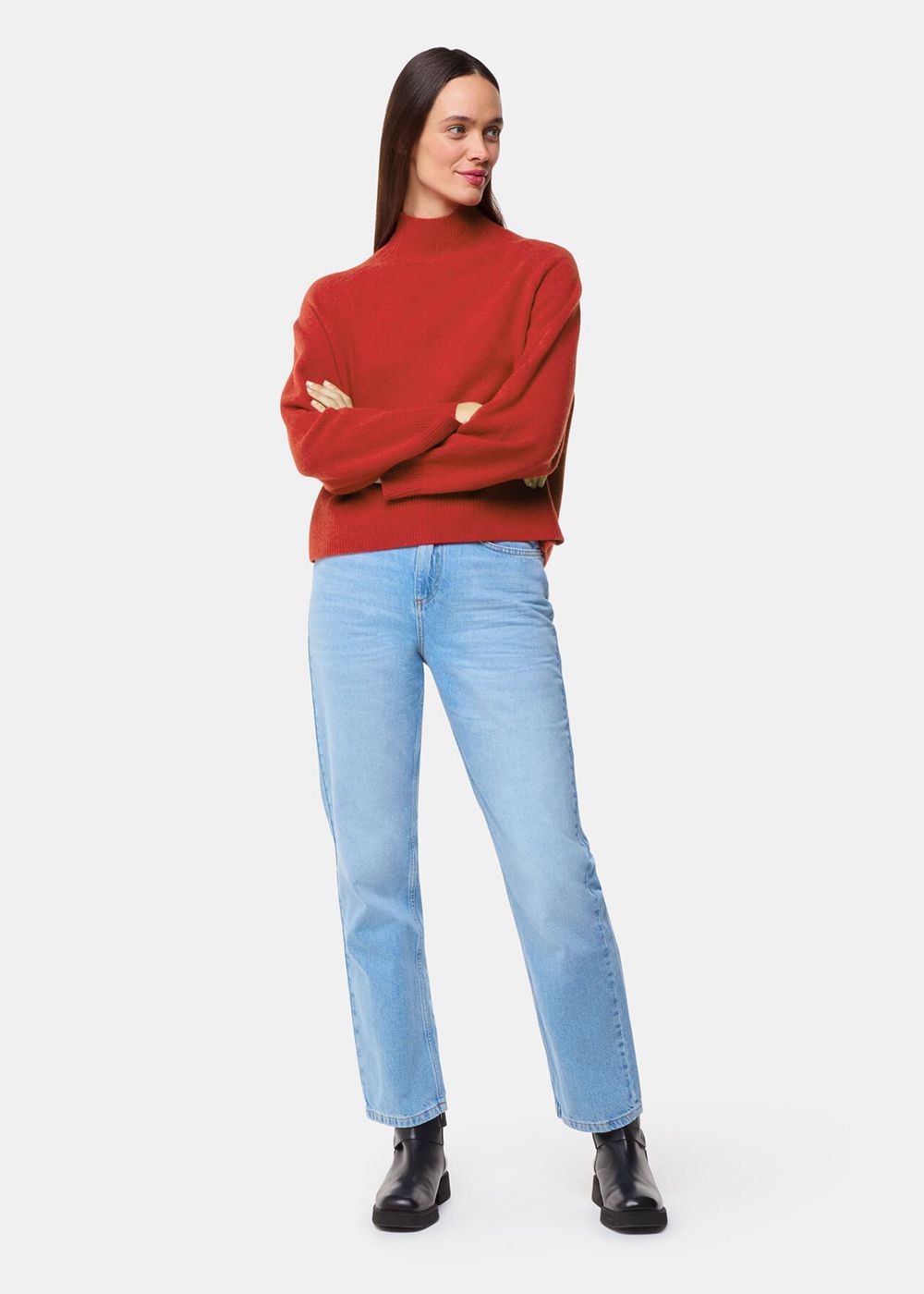 Whistles Wool Funnel Neck Knitwear Red | US-20596SNGO