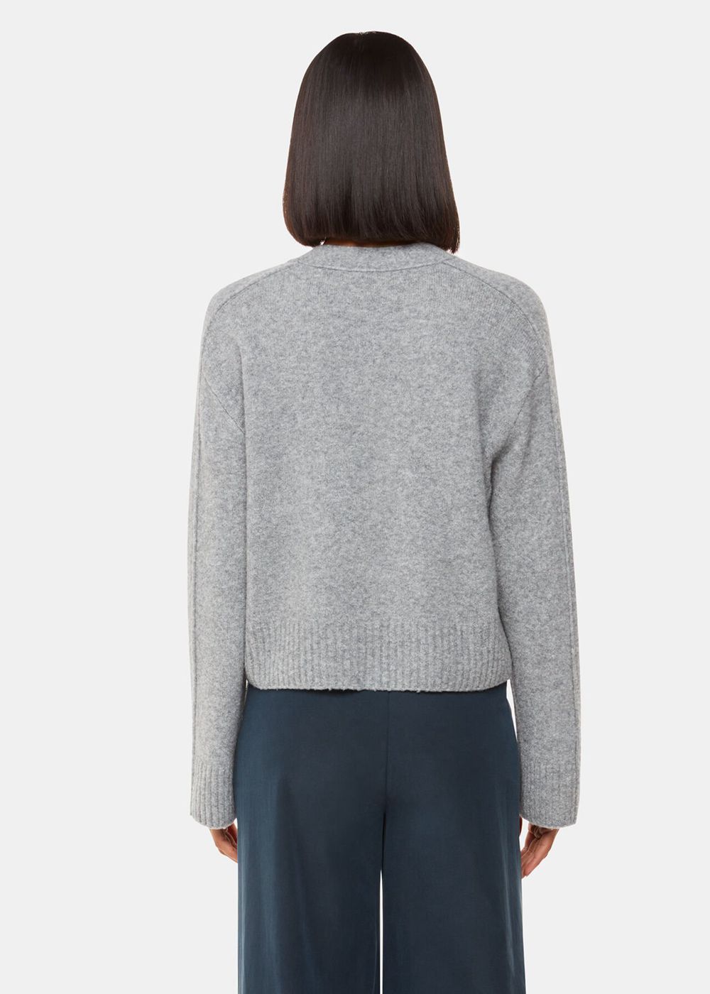 Whistles Wool Mix Pocket Cardigan Grey | US-18256JVTL