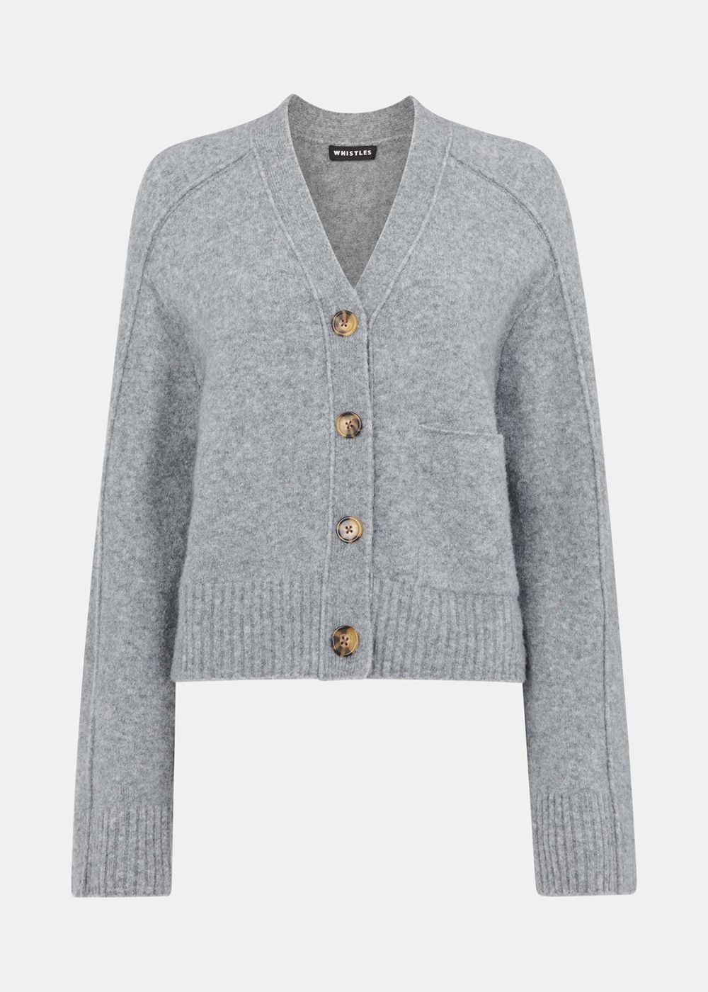 Whistles Wool Mix Pocket Cardigan Grey | US-18256JVTL