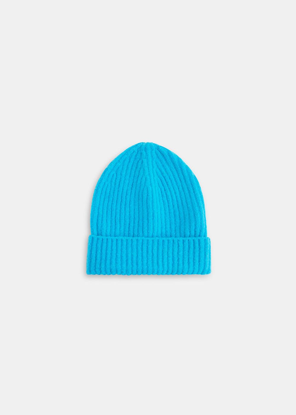 Whistles Wool Mix Rib Beanie Turquoise | US-29315AOKU