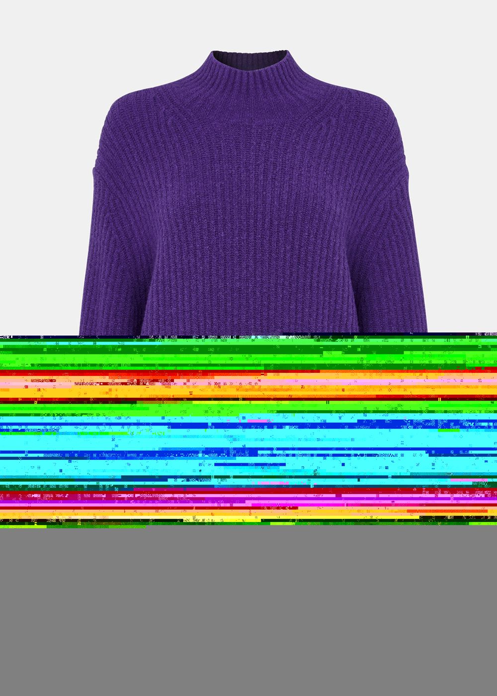 Whistles Wool Mix Rib Funnel Neck Knitwear Purple | US-43768KVIE