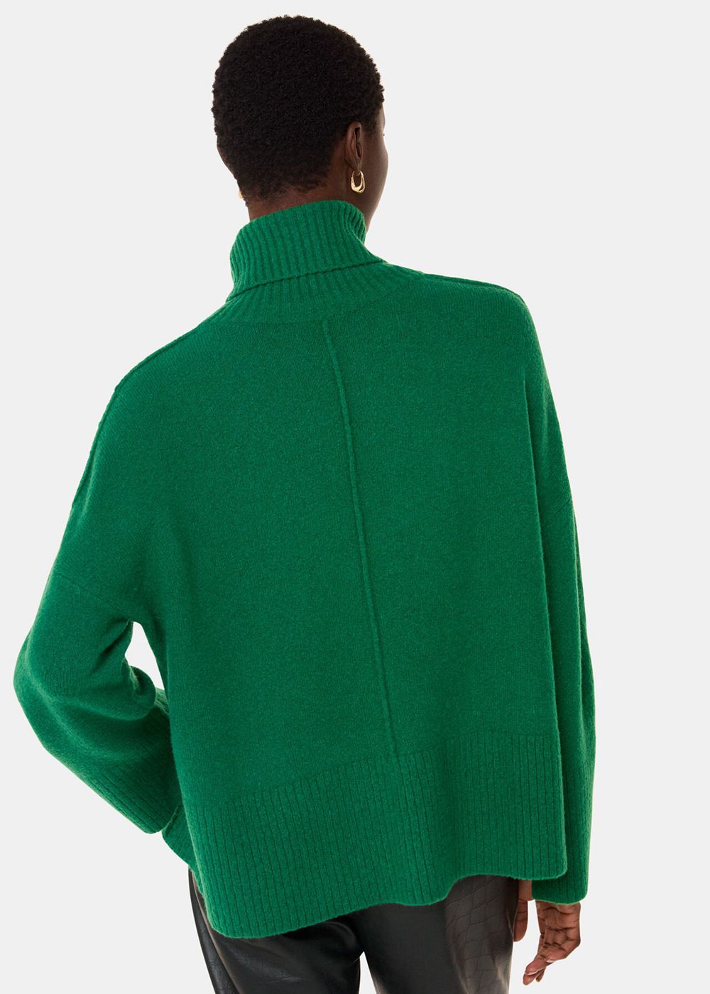 Whistles Wool Mix Roll Neck Knitwear Green | US-25786NZFH