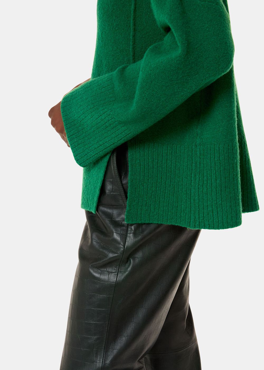 Whistles Wool Mix Roll Neck Knitwear Green | US-25786NZFH