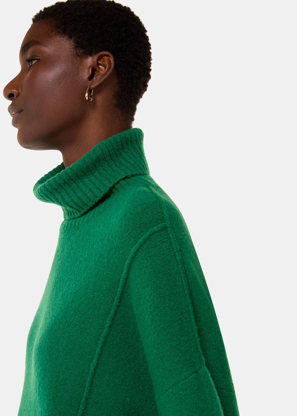 Whistles Wool Mix Roll Neck Knitwear Green | US-25786NZFH