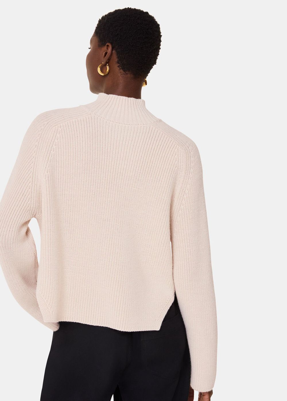 Whistles Wool Mix Side Detail Knitwear White | US-71249SQKA