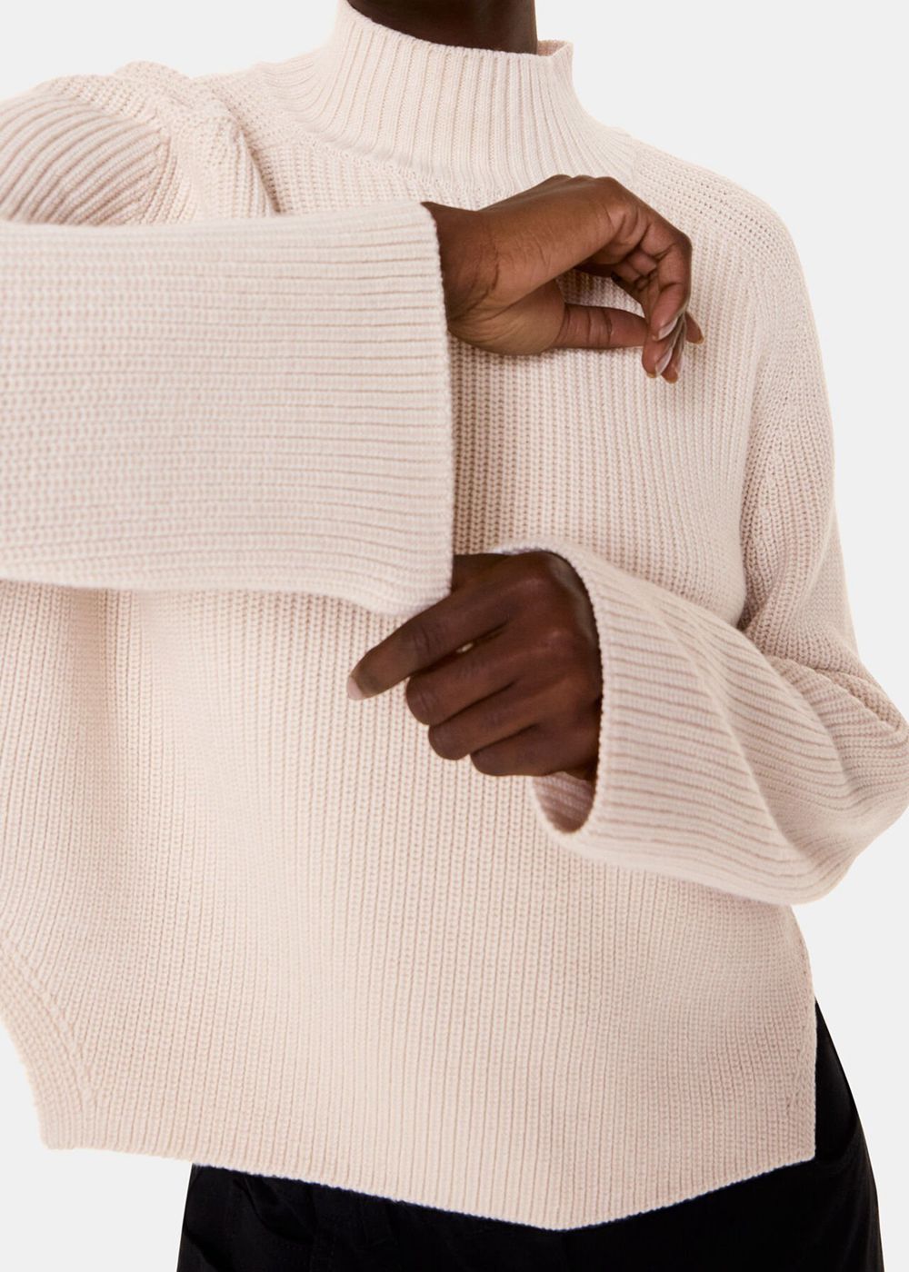 Whistles Wool Mix Side Detail Knitwear White | US-71249SQKA