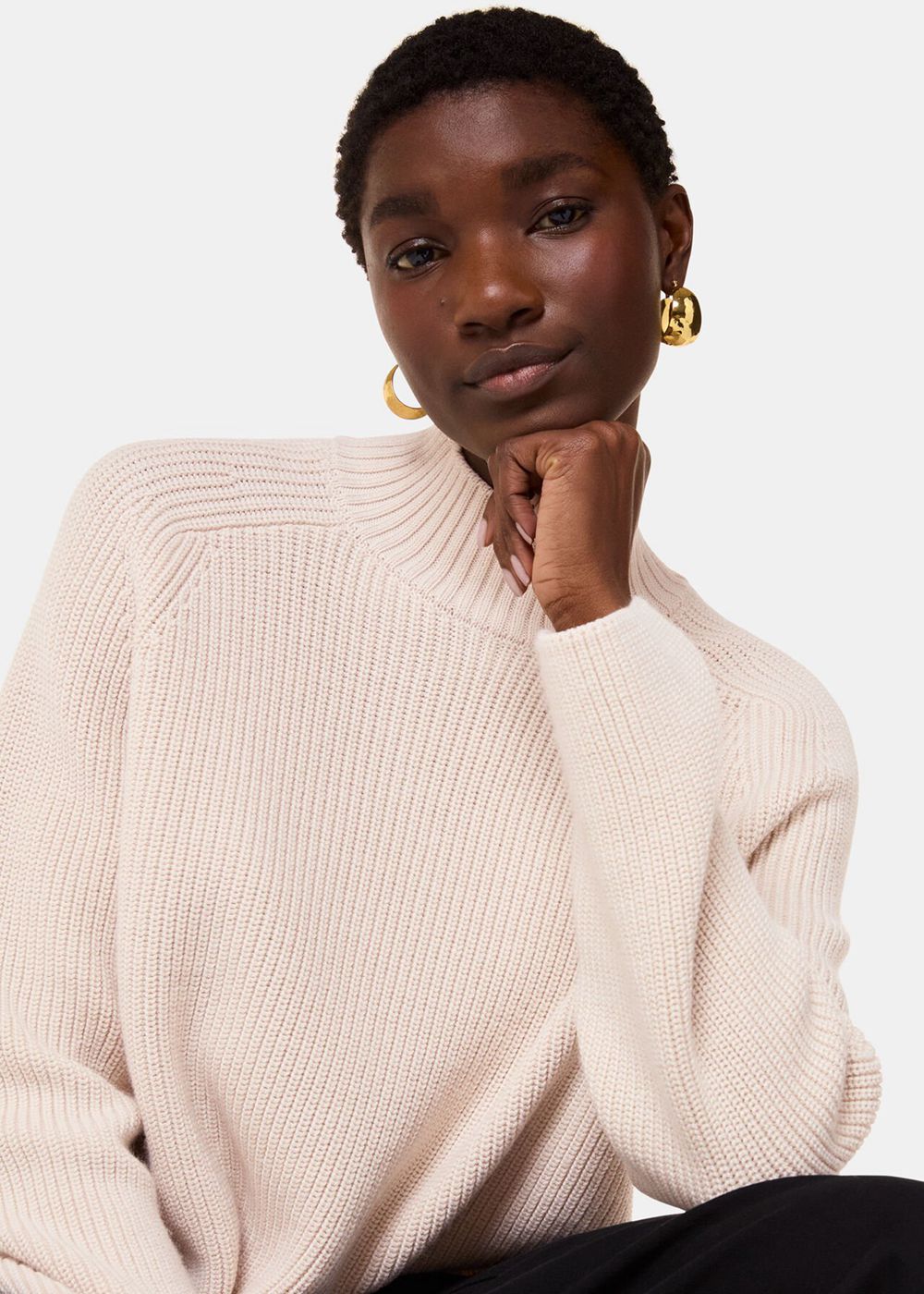 Whistles Wool Mix Side Detail Knitwear White | US-71249SQKA