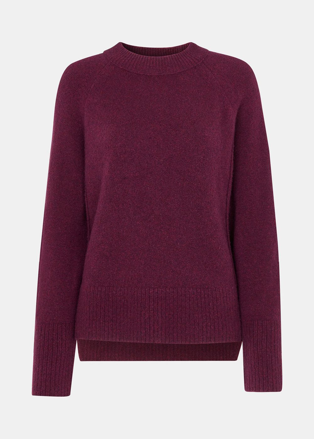 Whistles Wool Mix Side Split Knitwear Burgundy | US-35249XLPE