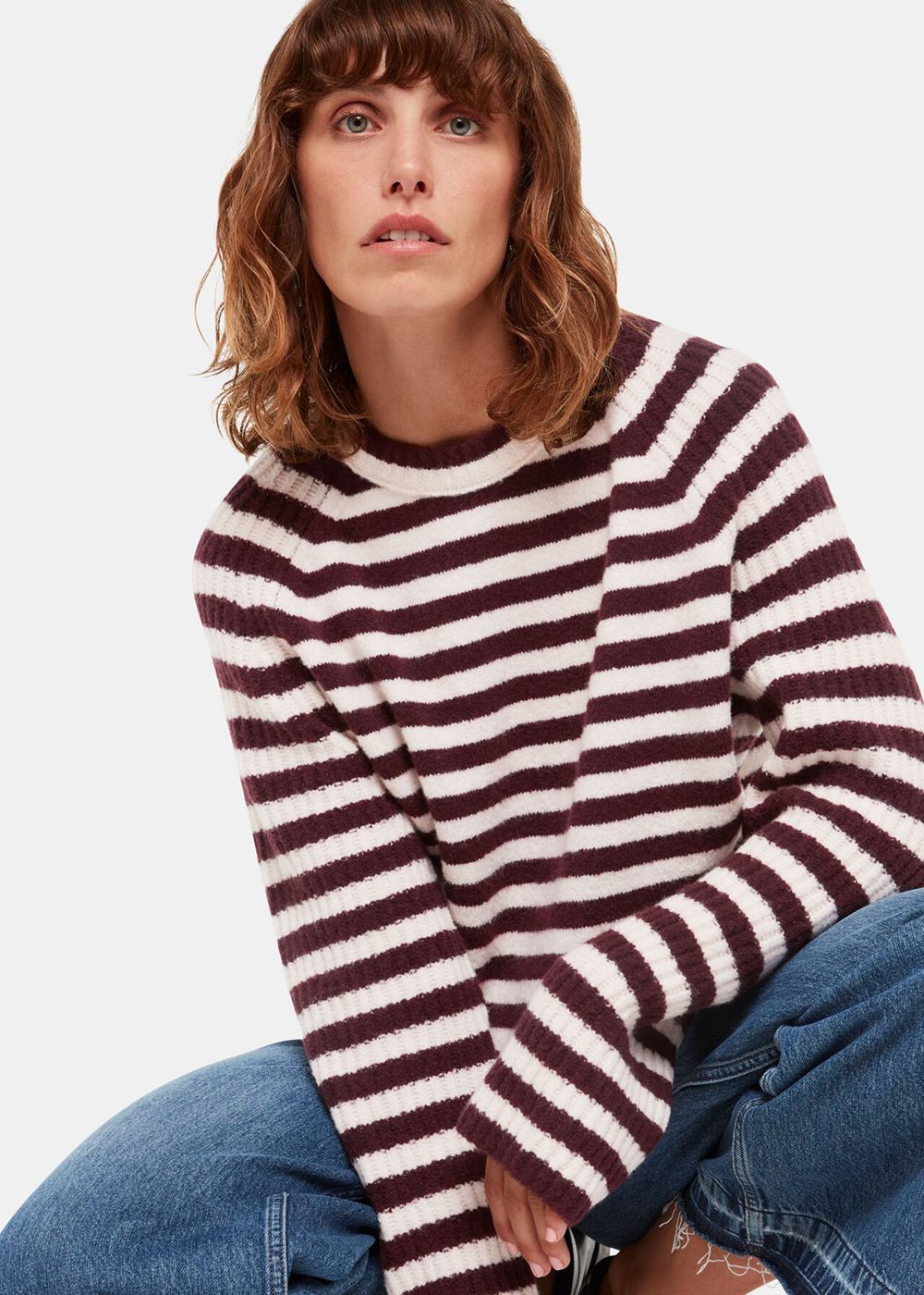 Whistles Wool Mix Stripe Crew Knitwear Multicolor | US-34021TLHF