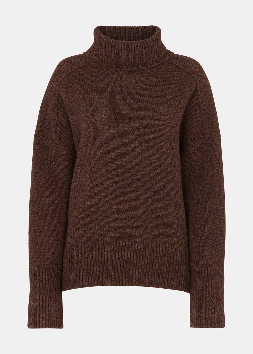 Whistles Wool Roll Neck Knitwear Brown | US-35016HWNB