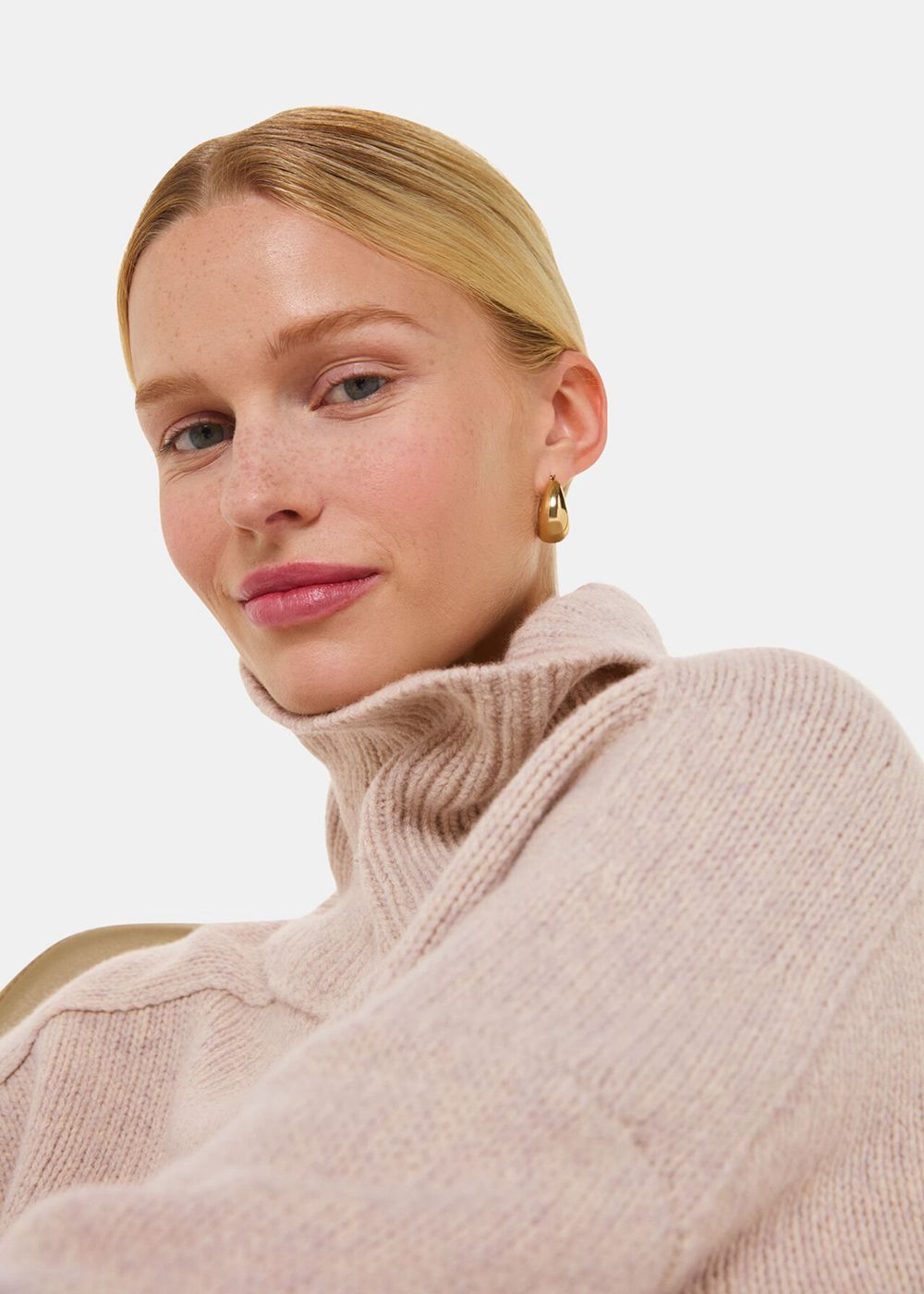 Whistles Wool Roll Neck Knitwear White | US-38749ZSHR