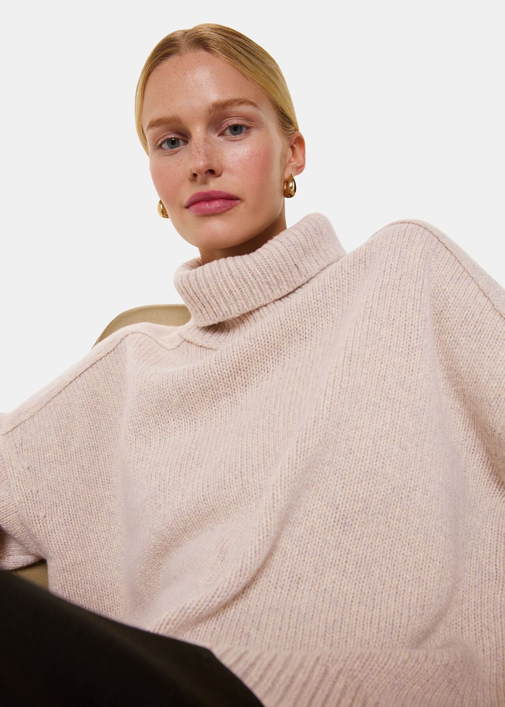 Whistles Wool Roll Neck Knitwear White | US-38749ZSHR