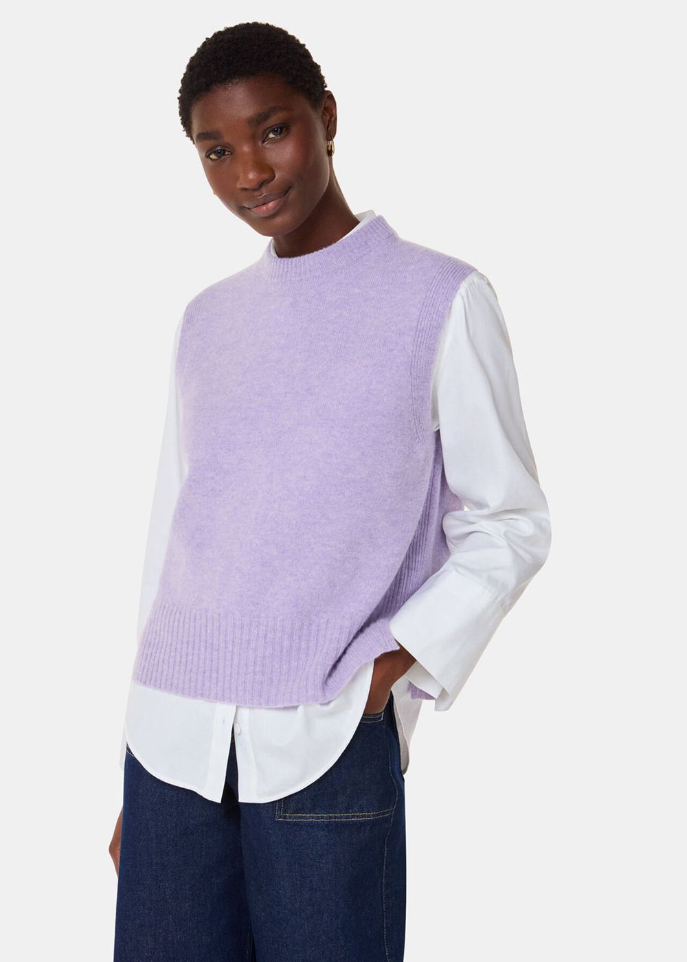 Whistles Wool Sleeveless Knitwear Purple | US-09512RBEW