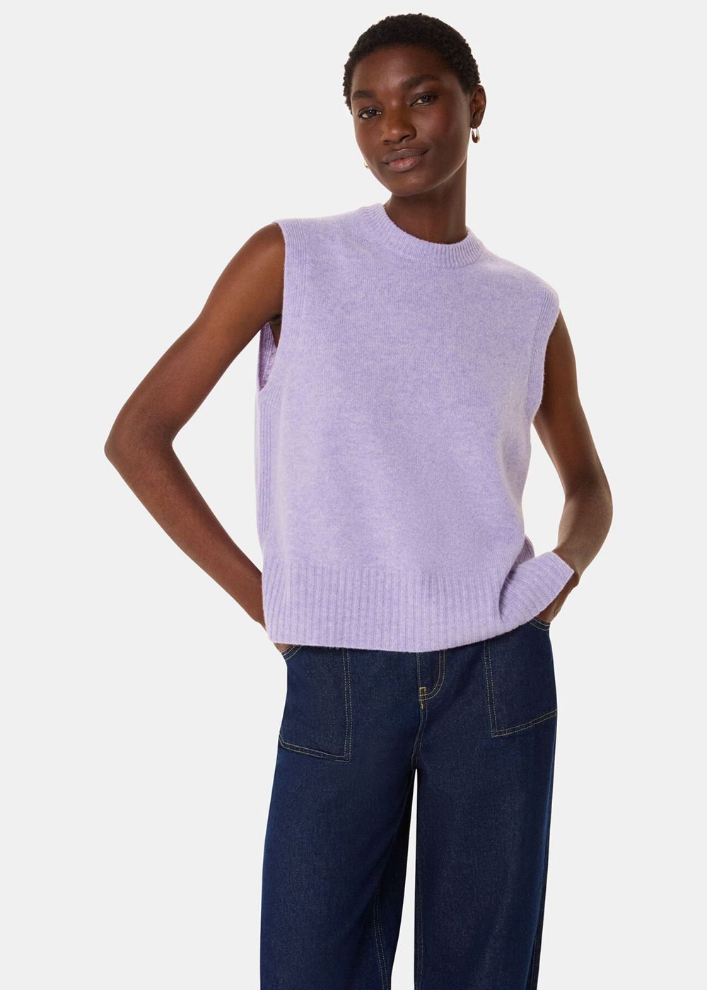 Whistles Wool Sleeveless Knitwear Purple | US-09512RBEW