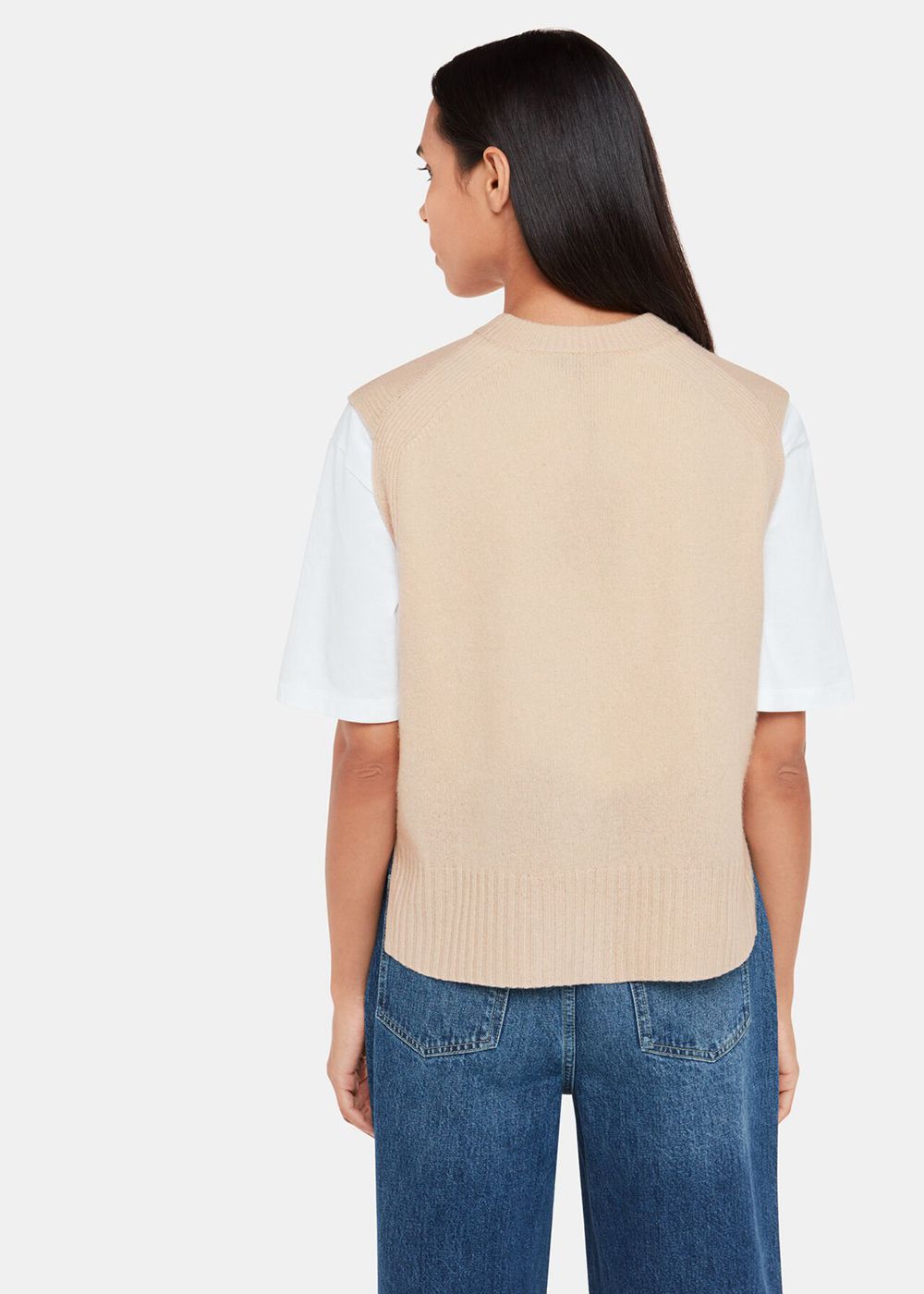 Whistles Wool Sleeveless Knitwear White | US-41839BEOC